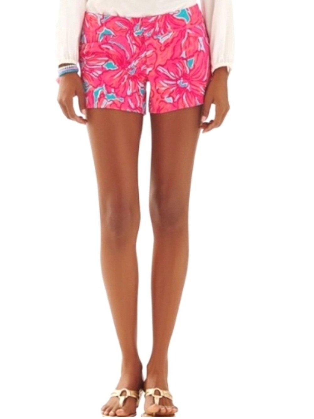 Lilly Pulitzer Ellie Shorts in Sea Blue Flirty Sea Print Jacquard Fabric